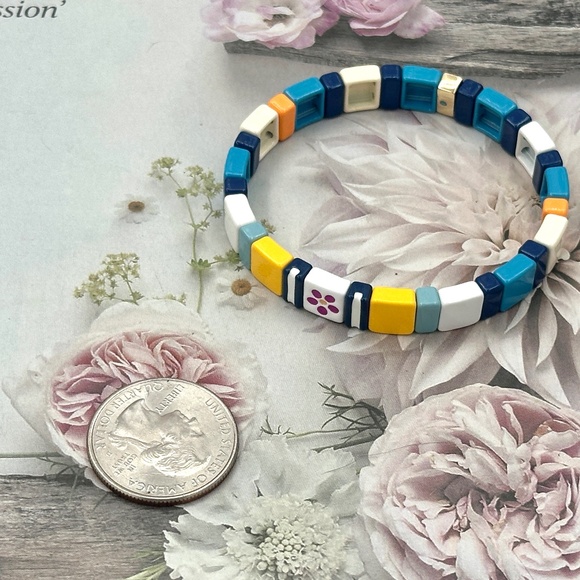 Roxanne Assoulin Tile Enamel Stretch Bracelet - Picture 1 of 3